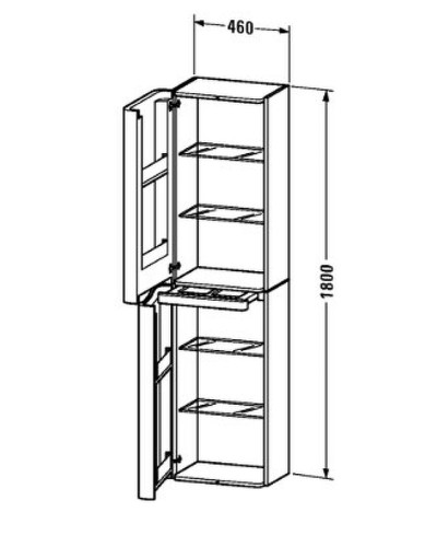 Шкаф пенал Duravit PuraVida 46 R PV9206R8585 подвесной Белый глянцевый