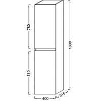 Шкаф пенал Jacob Delafon Tolbiac 40 EB2385-J5 подвесной Белый лак