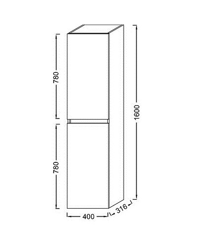 Шкаф пенал Jacob Delafon Tolbiac 40 EB2385-J5 подвесной Белый лак
