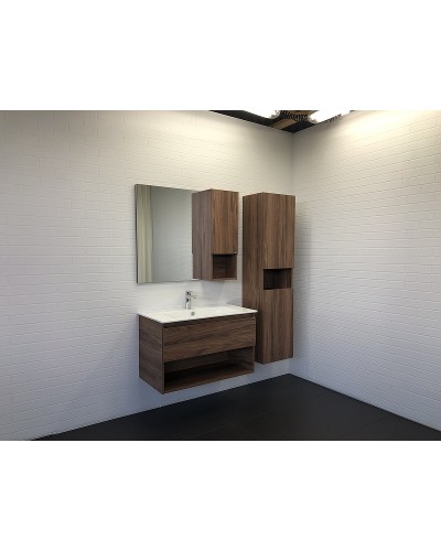 Шкаф пенал Comforty Бордо 40 00-00007266 подвесной Дуб темно-коричневый