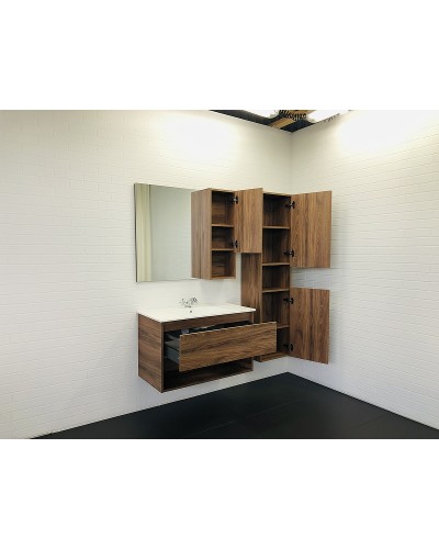 Шкаф пенал Comforty Бордо 40 00-00007266 подвесной Дуб темно-коричневый