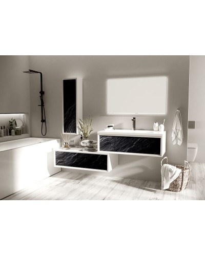 Шкаф пенал Marka One Milacco 30П L У73210 Black Stone