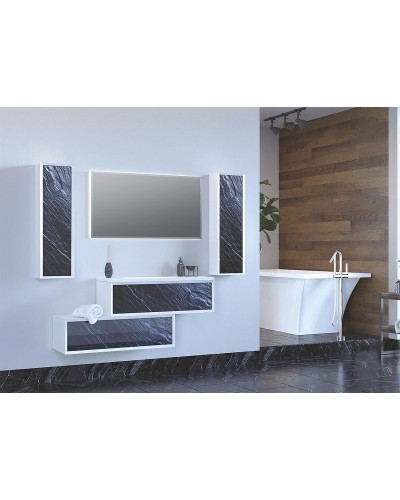 Шкаф пенал Marka One Milacco 30П R У83976 Black Stone