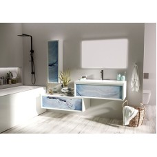 Шкаф пенал Marka One Milacco 30П L У73209 Blue Marble