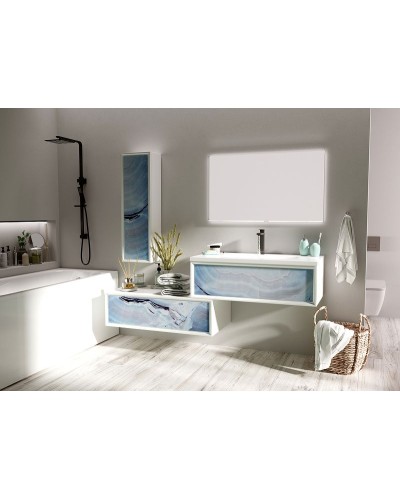 Шкаф пенал Marka One Milacco 30П R У83977 Blue Marble