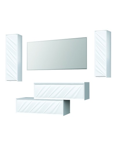 Шкаф пенал Marka One Glace 30П L У73578 Белый глянцевый