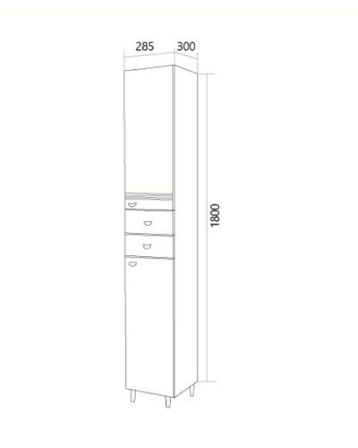 Шкаф пенал 1MarKa Story 29Н L У99311 Белый глянец