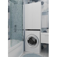 Шкаф пенал 1MarKa Wall 67 У79528 над стиральной машиной Белый глянцевый