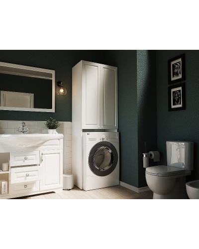 Шкаф пенал 1MarKa Wall Classic 67 У79534 над стиральной машиной Белый глянцевый