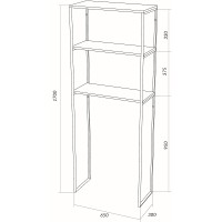 Стеллаж 1MarKa Grunge Loft 65 Ц0000005440 над стиральной машиной Дуб вотан