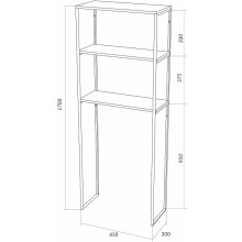 Стеллаж 1MarKa Grunge Loft 65 Ц0000005440 над стиральной машиной Дуб вотан