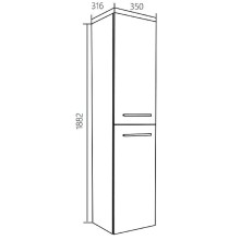 Шкаф пенал 1MarKa Соната 35П L У78471 подвесной Белый глянцевый