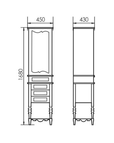 Пенал напольный слоновая кость состаренная Atoll Флоренция
