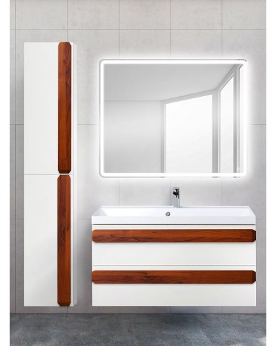 Шкаф пенал BelBagno Aurora 33 L AURORA-1600-2A-SC-BL-P-L подвесной Bianco Lucido без ручек