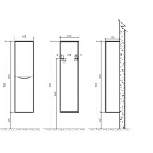 Шкаф пенал BelBagno Ancona-N 40 ANCONA-N-1500-2A-SC-BL-L подвесной Bianco Lucido