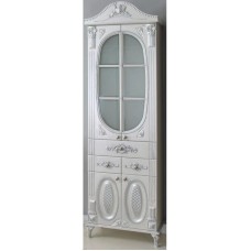 Пенал напольный белый жемчуг серебряная патина Atoll Наполеон