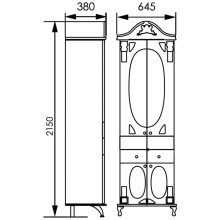 Пенал напольный белый жемчуг серебряная патина Atoll Наполеон