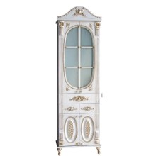 Пенал напольный белый жемчуг золотая патина Atoll Наполеон