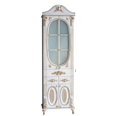 Пенал напольный белый жемчуг золотая патина Atoll Наполеон