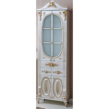 Пенал напольный белый жемчуг золотая патина Atoll Наполеон