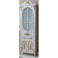 Пенал напольный белый жемчуг золотая патина Atoll Наполеон