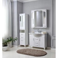 Пенал напольный белый глянец Atoll Барселона