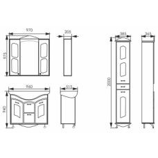 Пенал напольный rosca Atoll Мастер и Маргарита