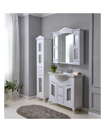 Пенал напольный белый глянец Atoll Мастер и Маргарита