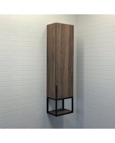 Шкаф пенал Comforty Равенна Лофт-35 00-00006913 подвесной Дуб темно-коричневый