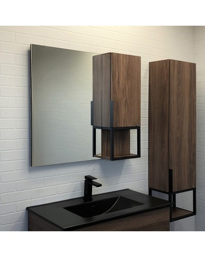 Шкаф пенал Comforty Равенна Лофт-35 00-00006913 подвесной Дуб темно-коричневый