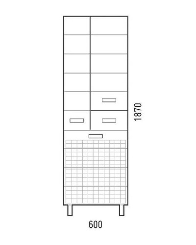 Шкаф пенал Corozo Денвер 60 Z1 SP-00000535 с бельевой корзиной Белый