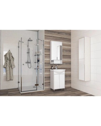 Пенал подвесной белый глянец/ясень фабрик Акватон Рико 1A216603RIB90