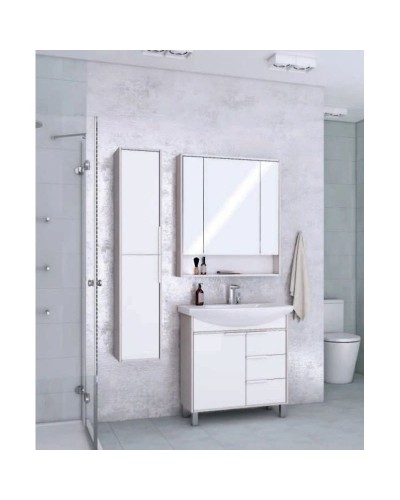 Пенал подвесной белый глянец/ясень фабрик Акватон Рико 1A216603RIB90