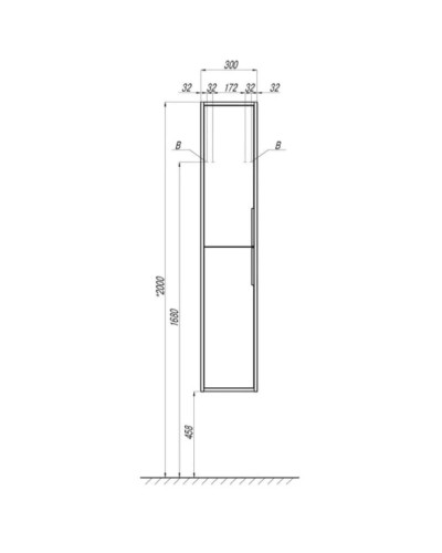 Пенал подвесной белый глянец/ясень фабрик Акватон Рико 1A216603RIB90