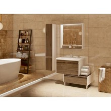 Пенал подвесной белый глянец/таксония темная L Акватон Капри 1A230503KPDBL