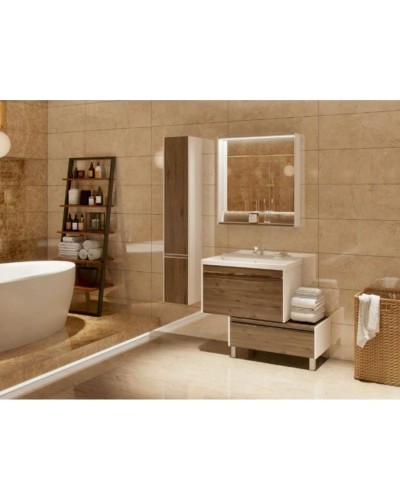 Пенал подвесной белый глянец/таксония темная L Акватон Капри 1A230503KPDBL