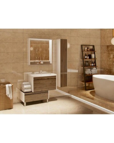 Пенал подвесной белый глянец/таксония темная R Акватон Капри 1A230503KPDBR