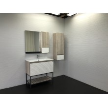 Шкаф пенал Comforty Страсбург 35 00-00006574 подвесной Дуб дымчатый Белый матовый