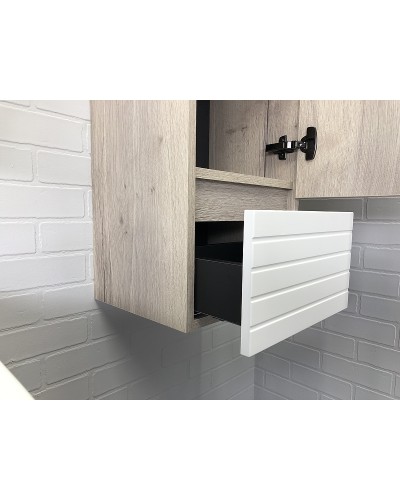 Шкаф пенал Comforty Страсбург 35 00-00006574 подвесной Дуб дымчатый Белый матовый