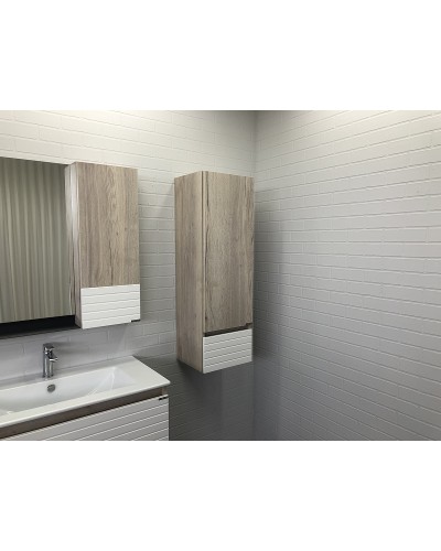 Шкаф пенал Comforty Страсбург 35 00-00006574 подвесной Дуб дымчатый Белый матовый