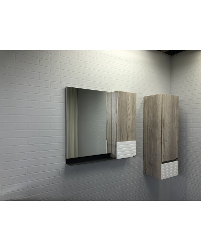 Шкаф пенал Comforty Страсбург 35 00-00006574 подвесной Дуб дымчатый Белый матовый