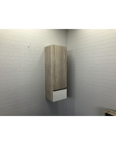 Шкаф пенал Comforty Страсбург 35 00-00006574 подвесной Дуб дымчатый Белый матовый