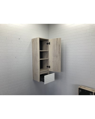 Шкаф пенал Comforty Страсбург 35 00-00006574 подвесной Дуб дымчатый Белый матовый