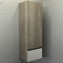 Шкаф пенал Comforty Страсбург 35 00-00006574 подвесной Дуб дымчатый Белый матовый