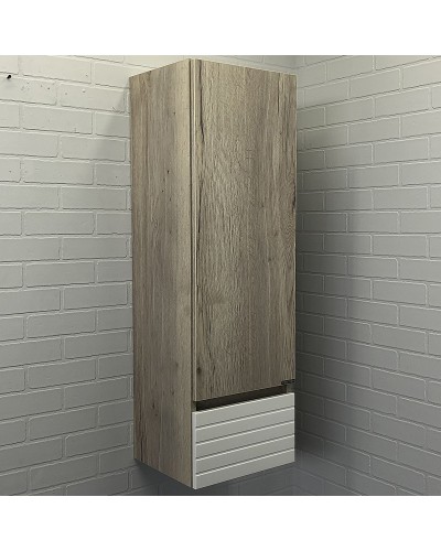 Шкаф пенал Comforty Страсбург 35 00-00006574 подвесной Дуб дымчатый Белый матовый