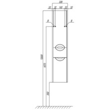 Пенал подвесной дуб макиато  с бельевой корзиной L Акватон Сильва 1A215603SIW5L