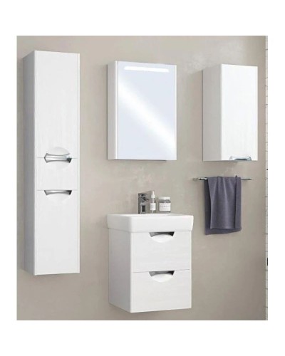 Пенал подвесной дуб полярный с бельевой корзиной  L Акватон Сильва 1A215603SIW7L