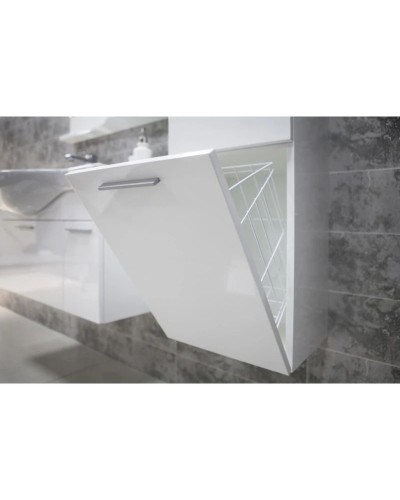 Пенал подвесной белый с бельевой корзиной Акватон Инди 1A188603ND010