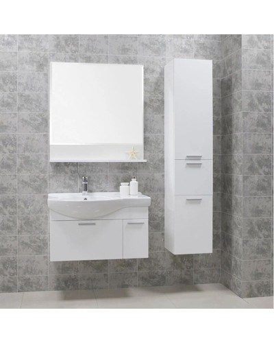 Пенал подвесной белый с бельевой корзиной Акватон Инди 1A188603ND010