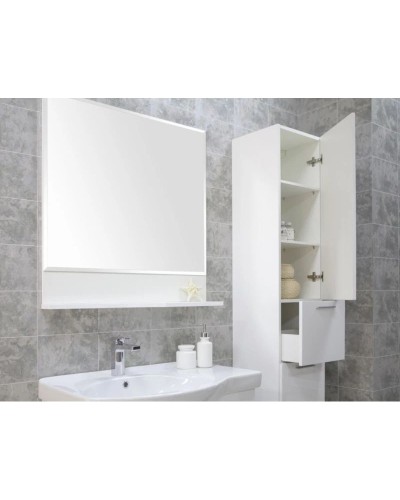 Пенал подвесной белый с бельевой корзиной Акватон Инди 1A188603ND010